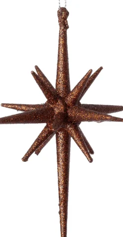 Intratuin kerst ornament Jara ster bruin D 9,5 H 14 cm