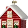 Intratuin kerst ornament Jule kersthuisje rood 8 x 5 x 9,5 cm