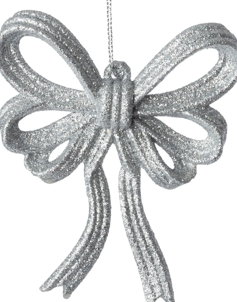 Intratuin kerst ornament Julia strik zilver 11 x 2 x 13 cm