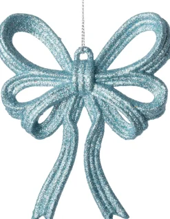 Intratuin kerst ornament Julia strik lichtblauw 11 x 2 x 13 cm