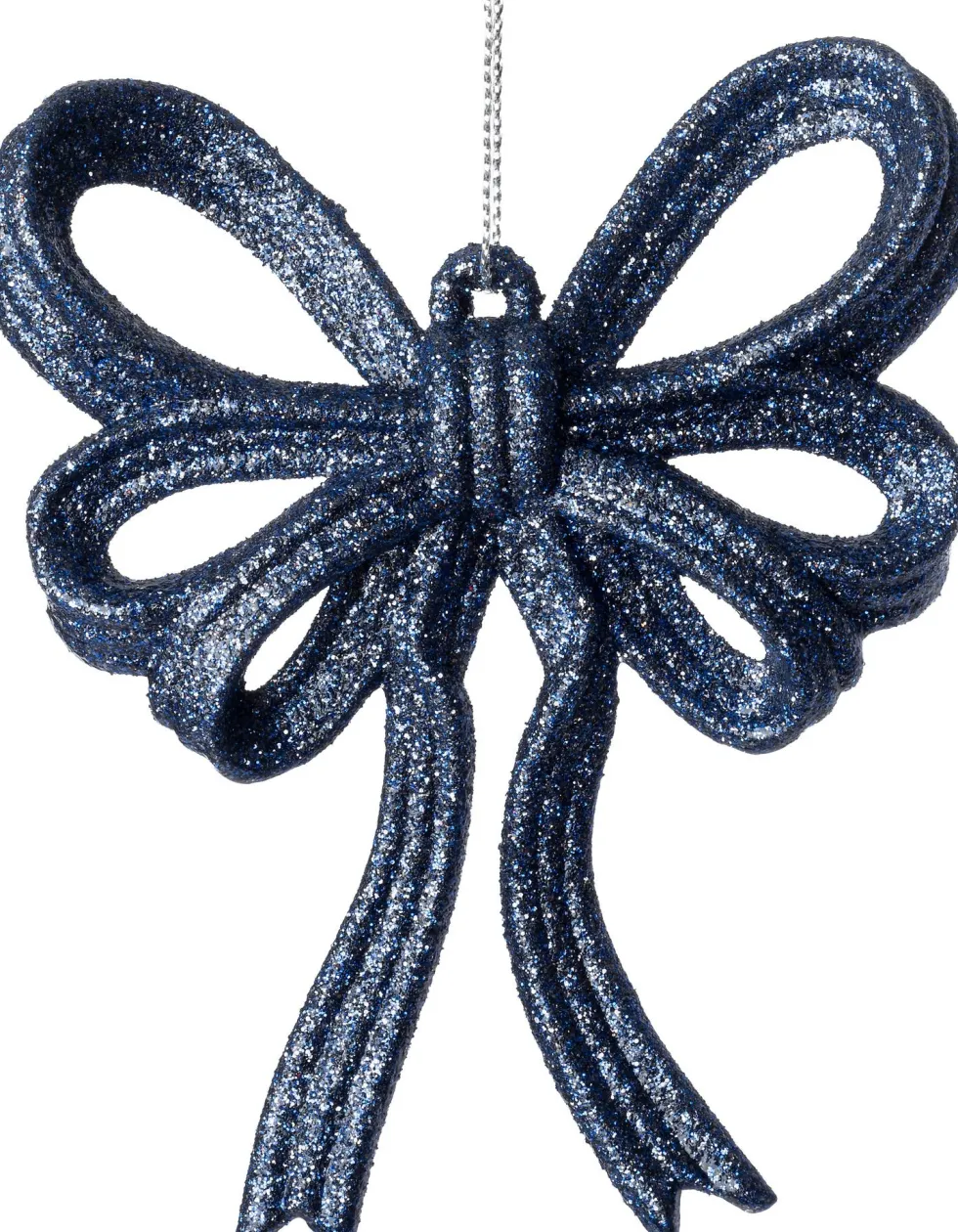 Intratuin kerst ornament Julia strik donkerblauw 11 x 2 x 13 cm