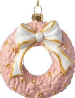 Intratuin kerst ornament Jule krans roze 9 x 4 x 10,5 cm