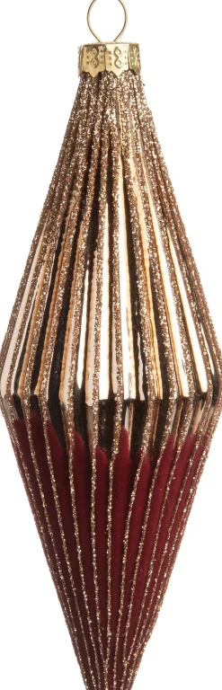 Intratuin kerst ornament Jyll rood / goud 5 x 5 x 13,5 cm