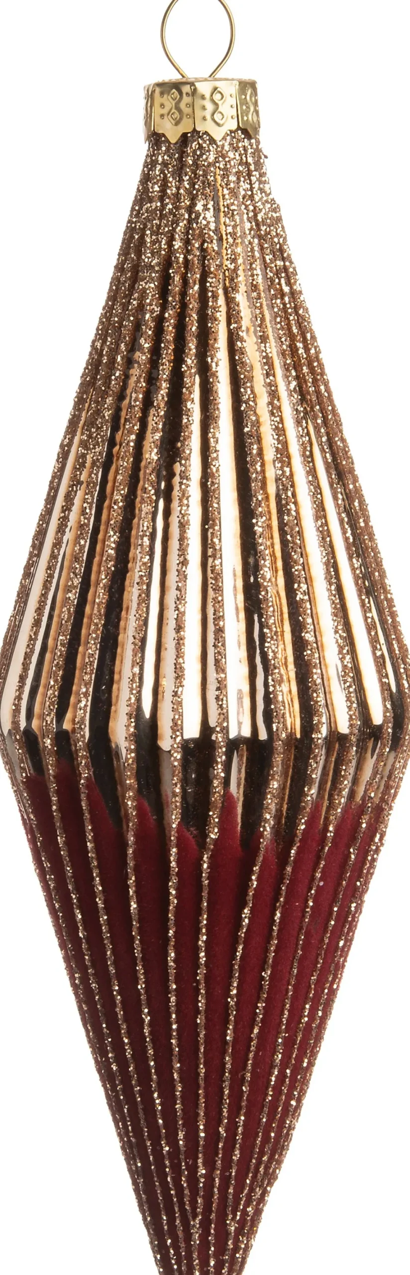 Intratuin kerst ornament Jyll rood / goud 5 x 5 x 13,5 cm