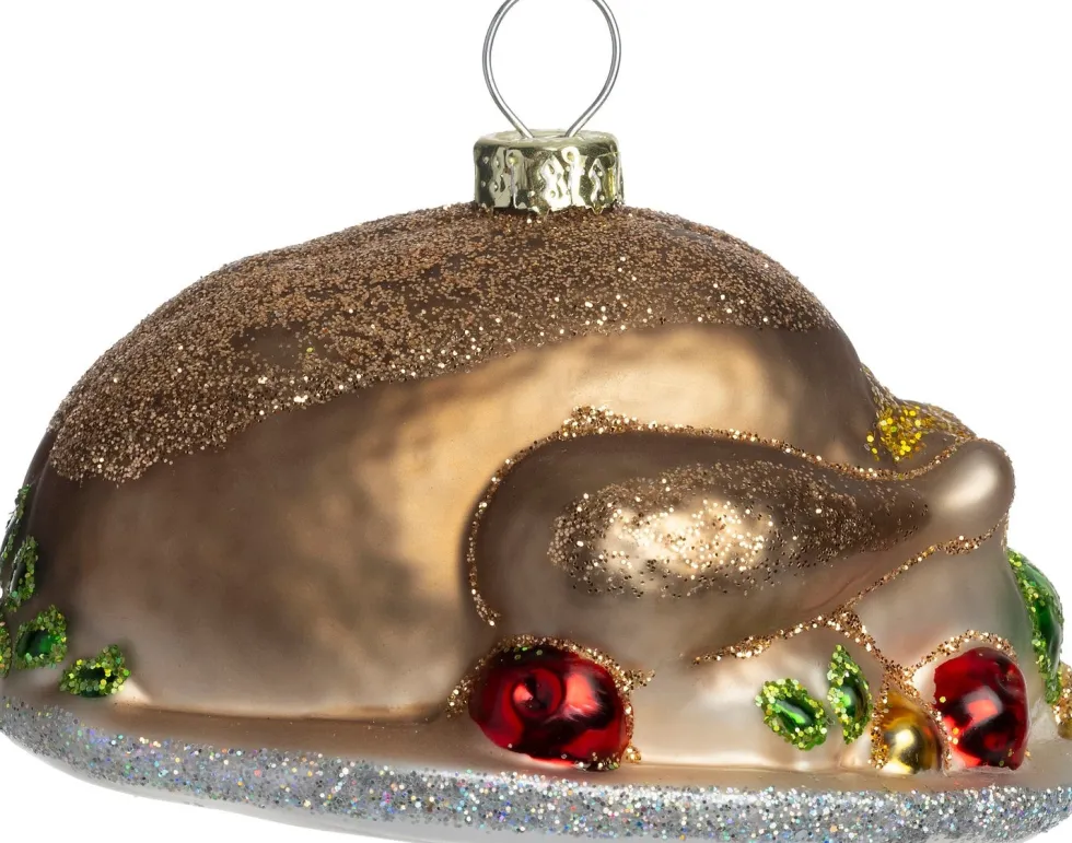Intratuin kerst ornament kalkoen bruin 8,3 x 6,3 x 5 cm