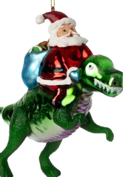 Intratuin kerst ornament kerstman op dino 14 x 4 x 10 cm
