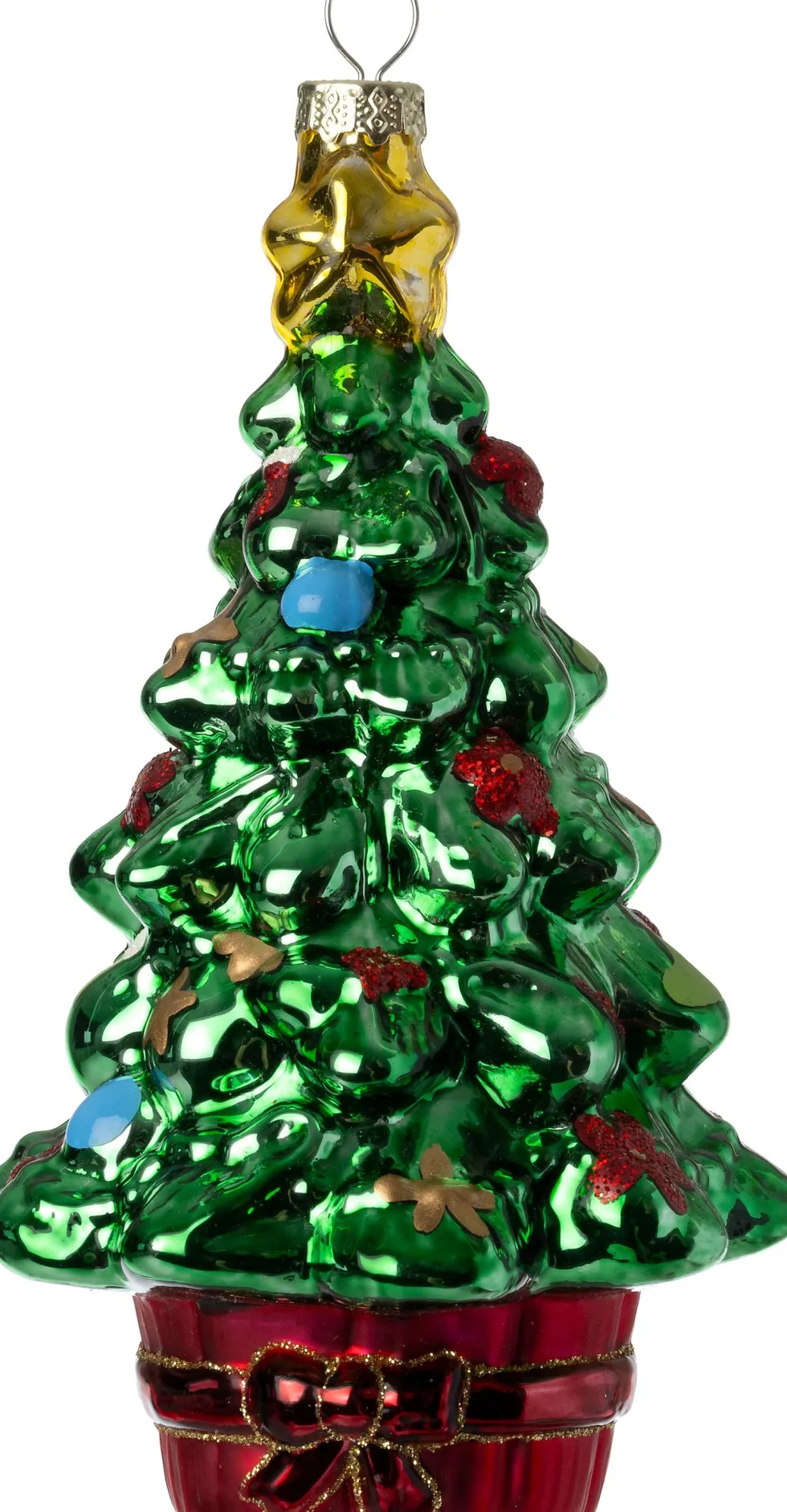 Intratuin kerst ornament kerstboom groen 8,5 x 8,5 x 16,1 cm