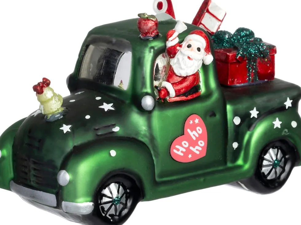 Intratuin kerst ornament kerstauto groen 10 x 4,6 x 6,6 cm
