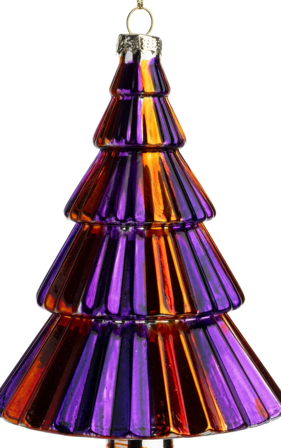 Intratuin kerst ornament kerstboom rood / paars D 9 H 12 cm