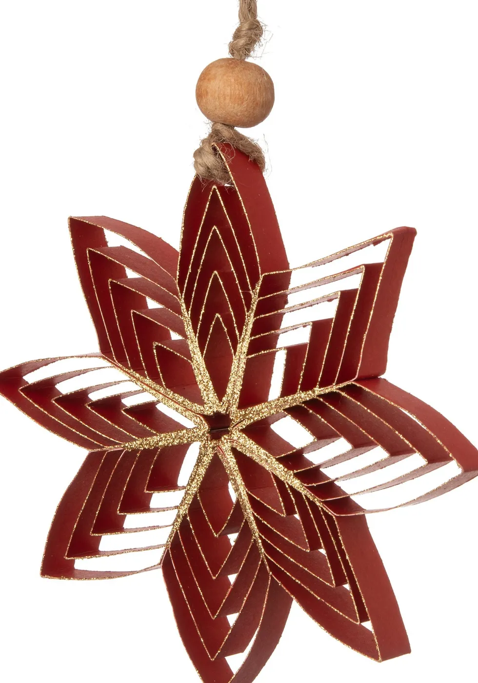 Intratuin kerst ornament kerstster Florian rood / goud D 15 cm