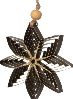 Intratuin kerst ornament kerstster Florian zwart / goud D 10 cm