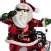 Intratuin kerst ornament kerstman karaoke rood / wit 10,7 x 9 x 11,1 cm