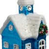 Intratuin kerst ornament Kirko kerk blauw / wit 10 x 8 x 11 cm