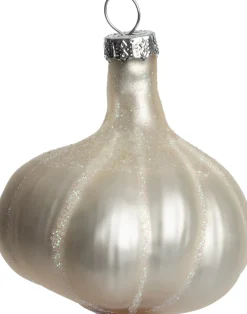 Intratuin kerst ornament knoflook zilver 6,8 x 6,5 x 7,5 cm