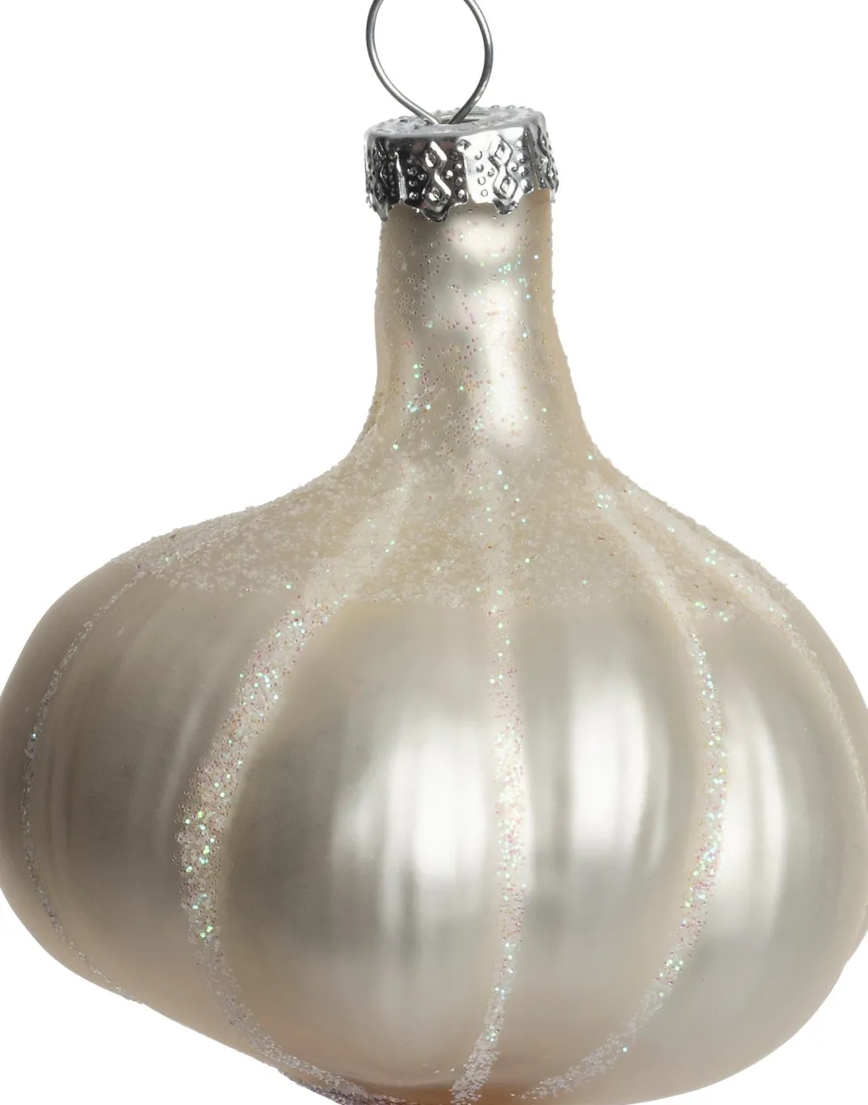 Intratuin kerst ornament knoflook zilver 6,8 x 6,5 x 7,5 cm
