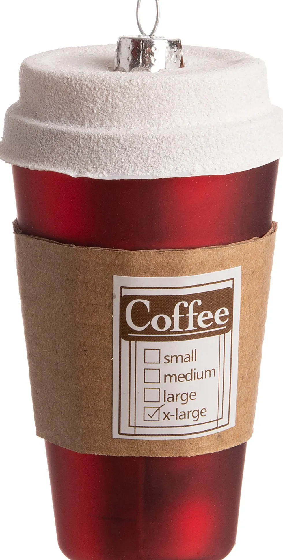 Intratuin kerst ornament koffiebeker rood D 5,5 H 11,5 cm