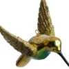 Intratuin kerst ornament kolibri goud / groen 7,5 x 7,5 x 8 cm
