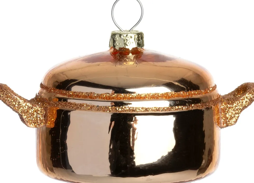 Intratuin kerst ornament kookpan goud 8,5 x 5,6 x 5 cm