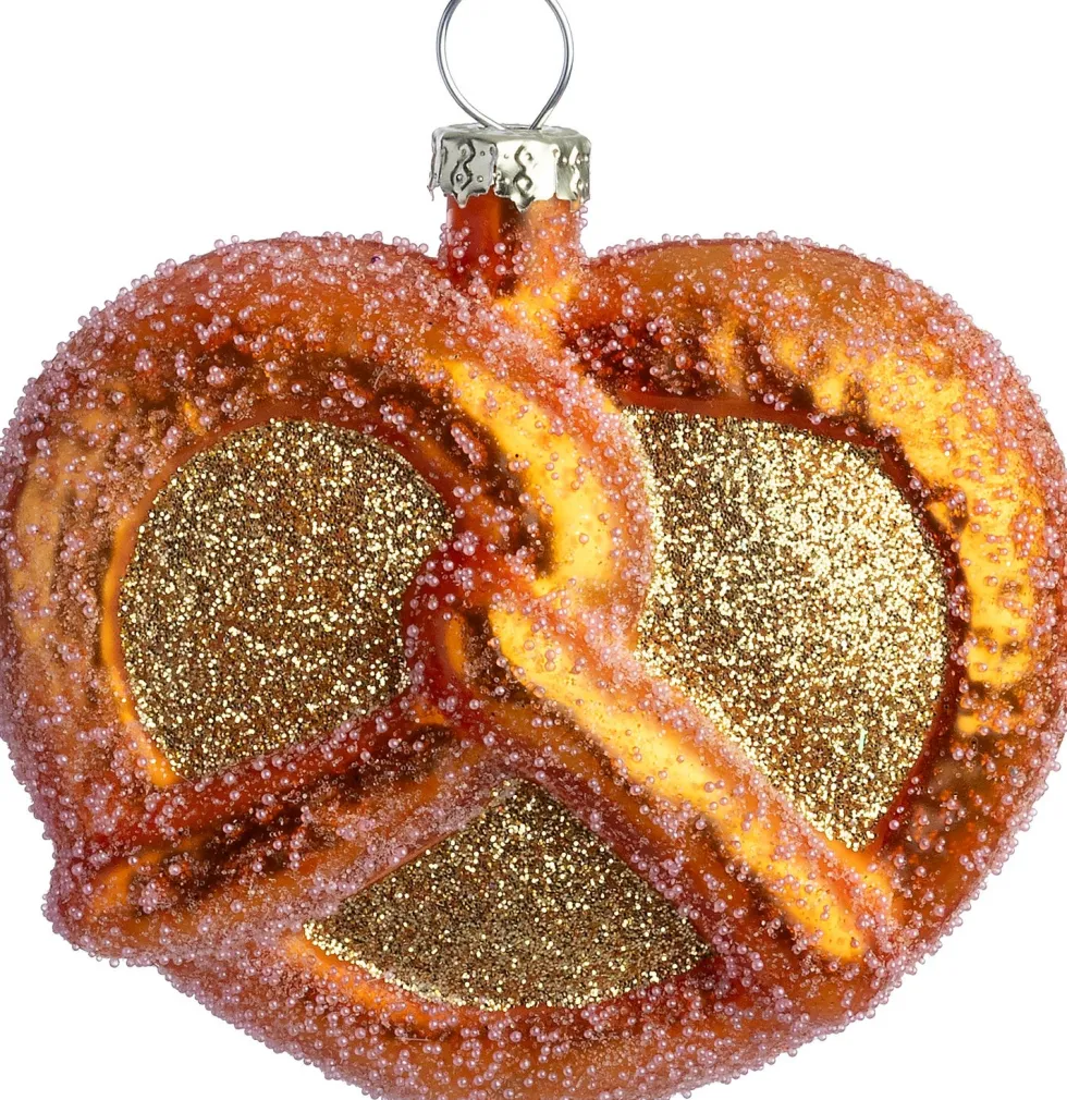 Intratuin kerst ornament krakeling bruin 7,8 x 3,7 x 7 cm