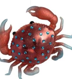 Intratuin kerst ornament krab rood / blauw 11,3 x 3,2 x 8,7 cm