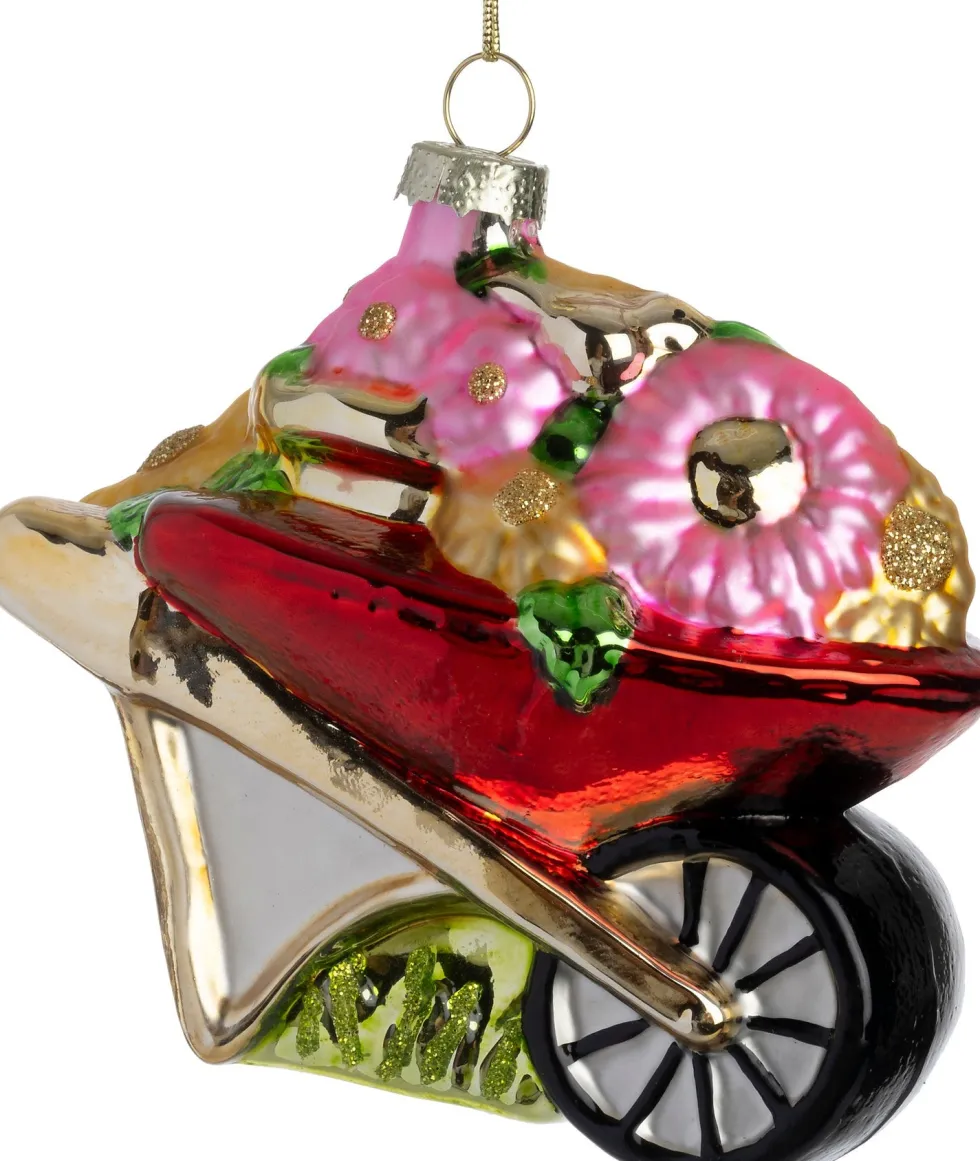 Intratuin kerst ornament kruiwagen goud 10 x 6 x 9,5 cm