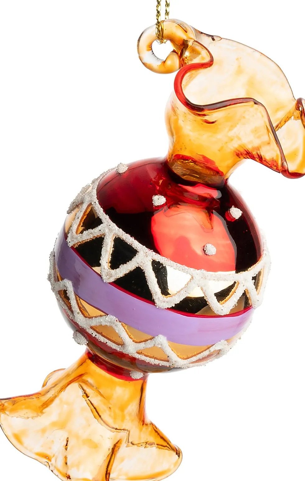 Intratuin kerst ornament Laas snoepje oranje D 4 H 8 cm