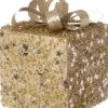 Intratuin kerst ornament Lahja cadeau goud sterren 8 x 8 x 12 cm