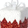 Intratuin kerst ornament Lahja cadeau rood sneeuw 8 x 8 x 12 cm