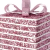 Intratuin kerst ornament Lahja cadeau roze streep 8 x 8 x 12 cm