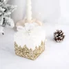 Intratuin kerst ornament Lahja cadeau goud sneeuw 8 x 8 x 12 cm