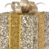 Intratuin kerst ornament Lahja cadeau goud pailletten 8 x 8 x 12 cm