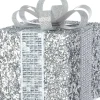 Intratuin kerst ornament Lahja cadeau zilver glitter 6 x 6 x 8,5 cm