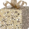 Intratuin kerst ornament Lahja cadeau goud bepareld 6 x 6 x 8,5 cm