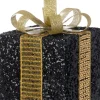 Intratuin kerst ornament Lahja cadeau zwart glitter 6 x 6 x 8,5 cm