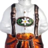 Intratuin kerst ornament lederhosen bruin / wit 5,3 x 3,5 x 7,8 cm