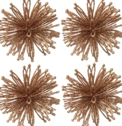 Intratuin kerst ornament Leoben karamel D 10 cm 4 stuks
