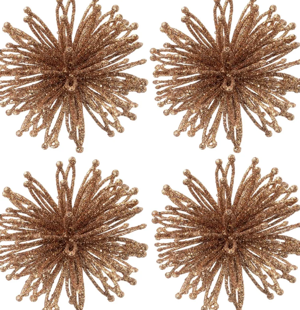 Intratuin kerst ornament Leoben karamel D 10 cm 4 stuks