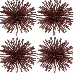 Intratuin kerst ornament Leoben bordeaux D 10 cm 4 stuks
