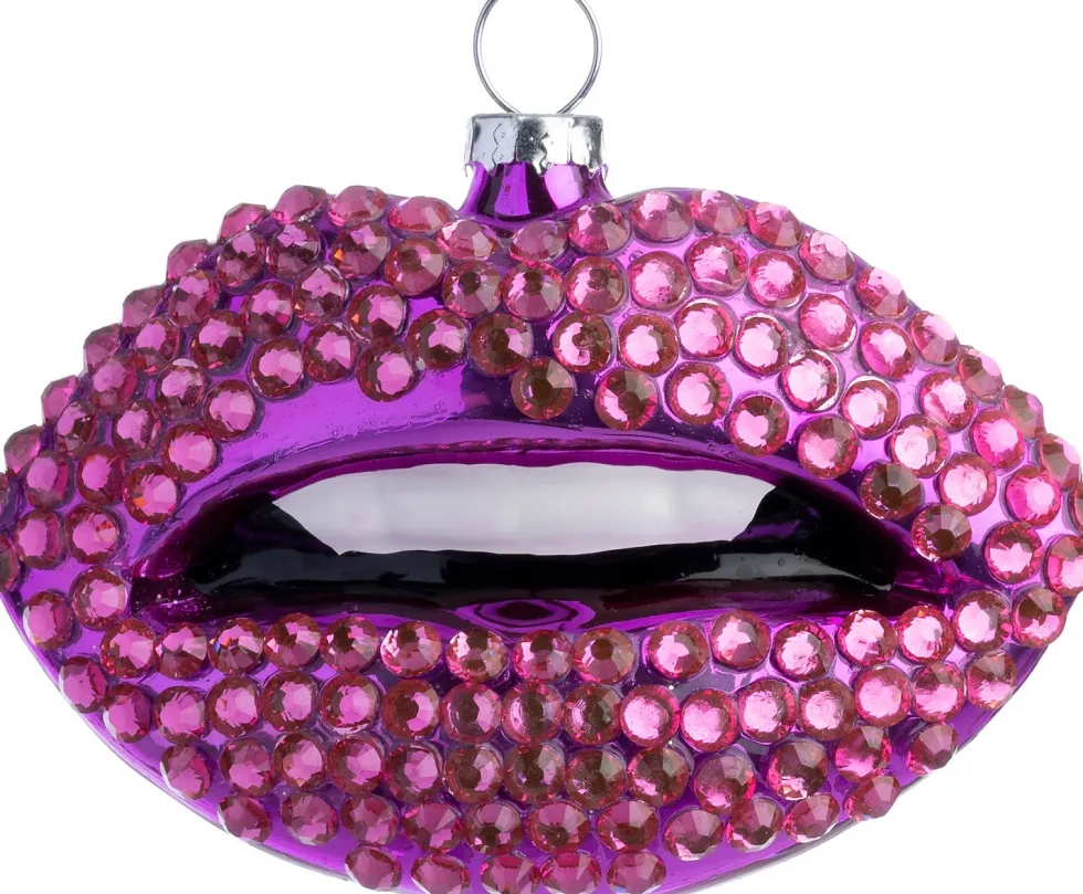 Intratuin kerst ornament lippen roze 4,4 x 8,8 x 6,4 cm