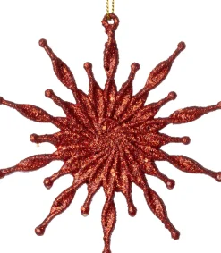 Intratuin kerst ornament Lise sneeuwvlok rood 11 x 0,3 x 11 cm