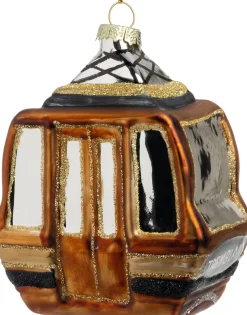 Intratuin kerst ornament Lonna gondel bruin 8 x 5 x 10 cm