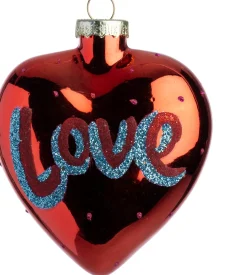 Intratuin kerst ornament Love hart rood 7,7 x 4,1 x 9,1 cm