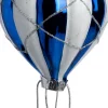Intratuin kerst ornament luchtballon zilver / wit / blauw D 7,5 x H 14 cm