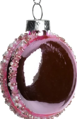 Intratuin kerst ornament Macaron glanzend roze 5 x 3 x 5 cm