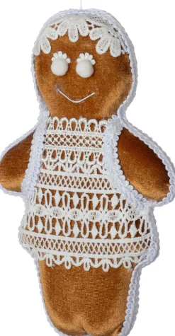 Intratuin kerst ornament Maglia gembermeisje bruin 13 x 2,5 x 20 cm