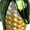 Intratuin kerst ornament maiskolf groen / geel / zilver D 5,5 x H 10,5 cm