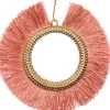 Intratuin kerst ornament met franjes roze D 6,5 cm