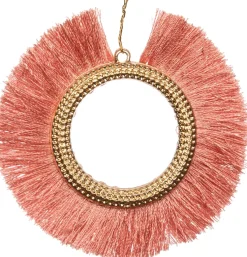 Intratuin kerst ornament met franjes roze D 6,5 cm