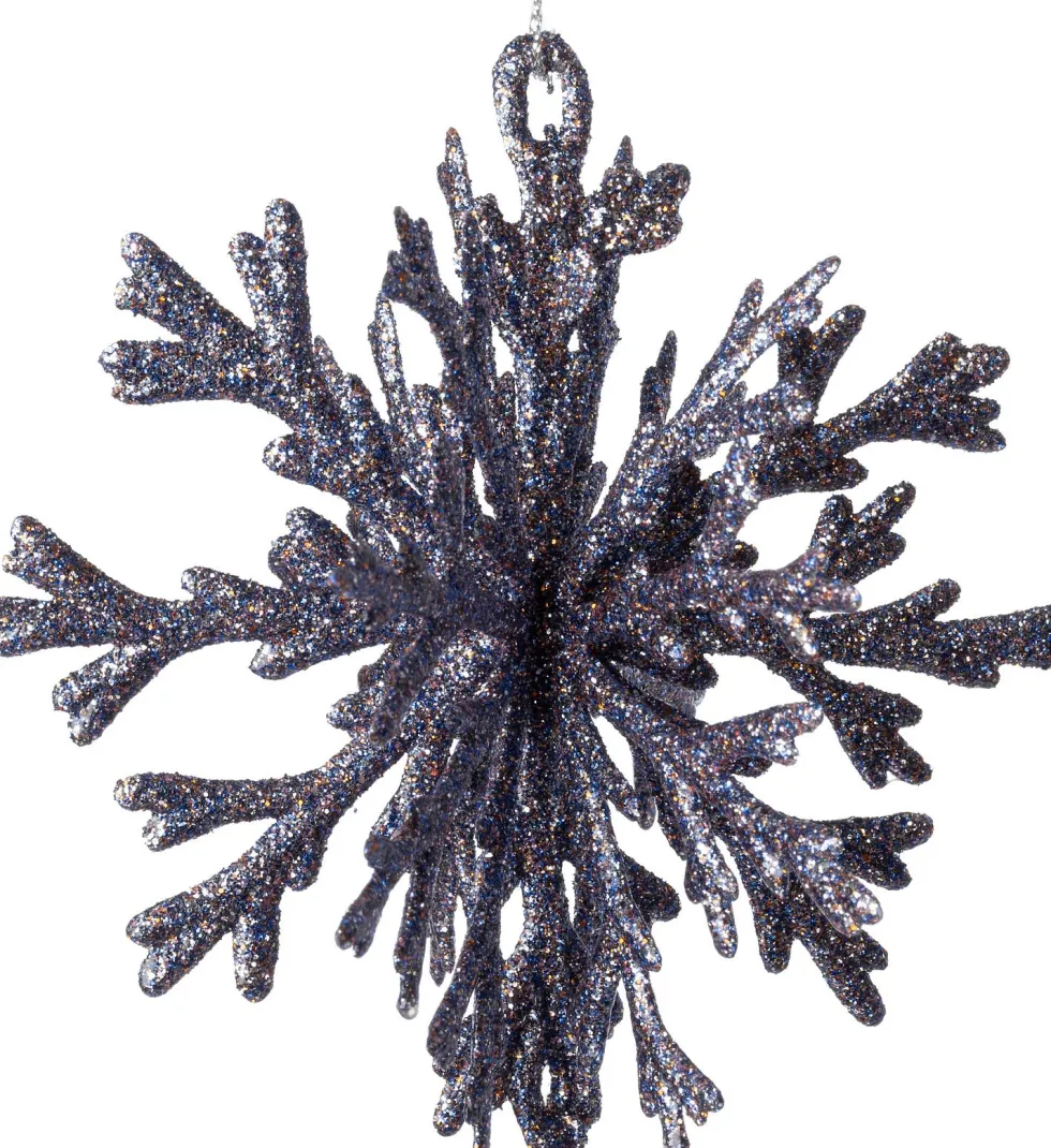 Intratuin kerst ornament Milou sneeuwvlok paars D 11 H 12 cm