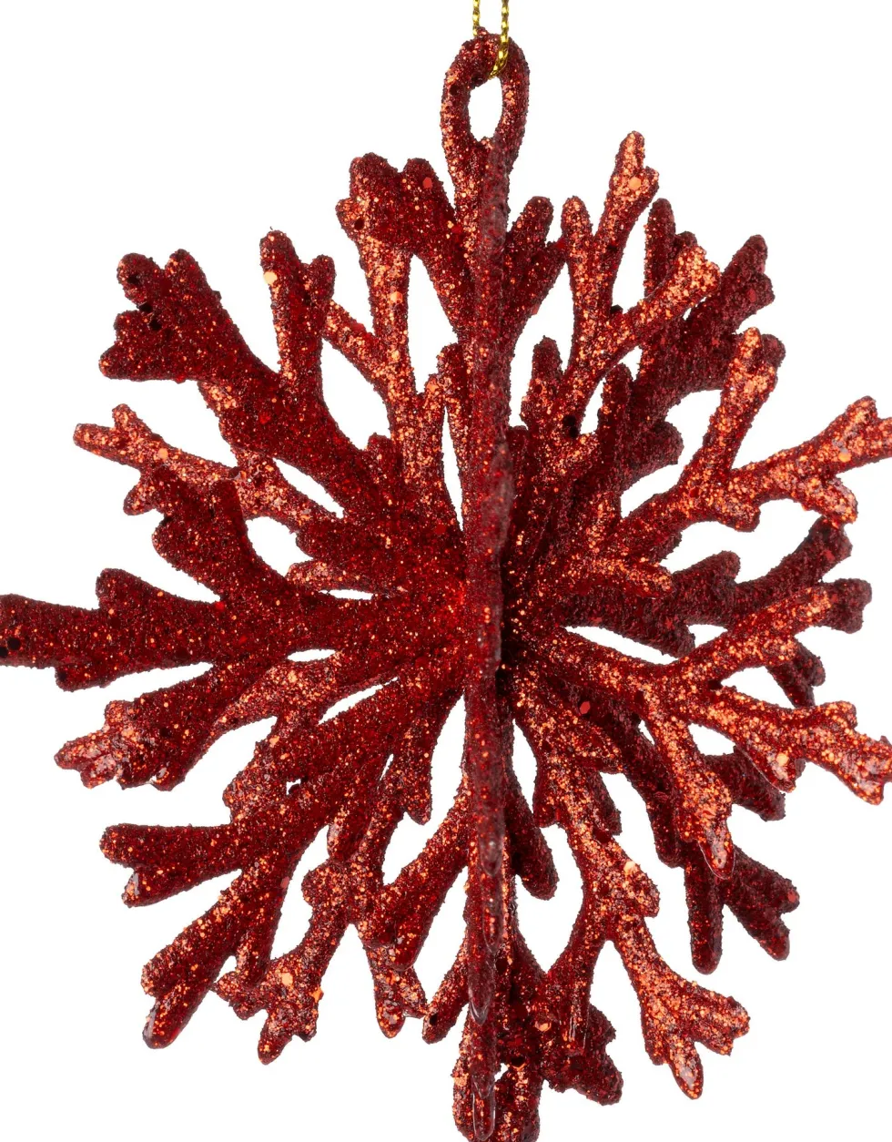 Intratuin kerst ornament Milou sneeuwvlok rood D 11 H 12 cm
